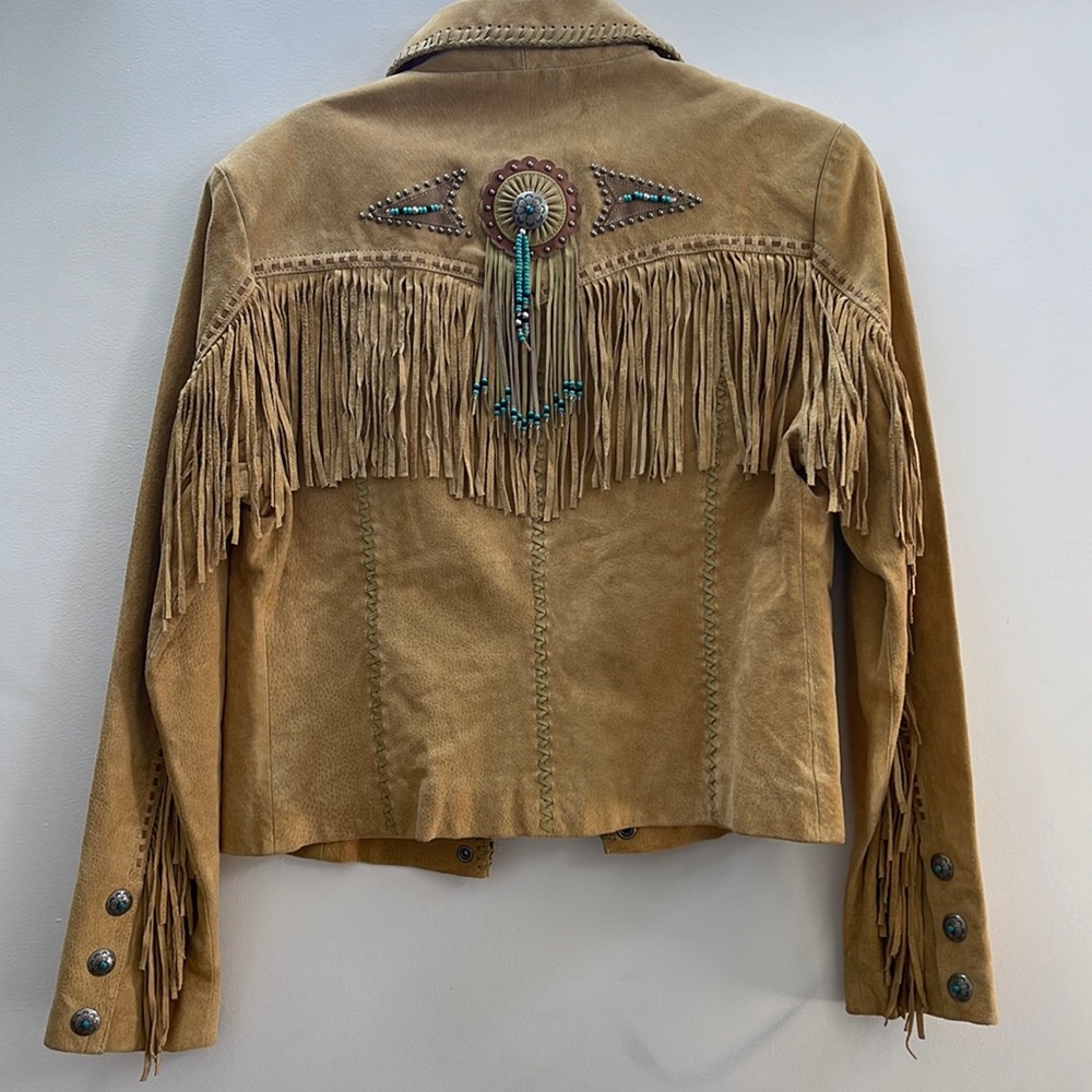 Scully Fringe & Beaded Boar Suede Leather Jacket